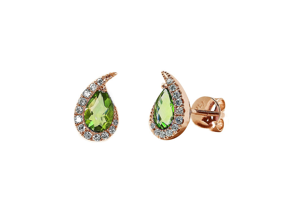 縮圖：Teardrop Peridot Stud Earrings