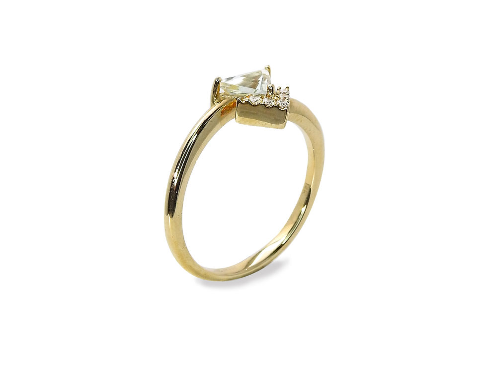縮圖：Triangular Green Amethyst Ring