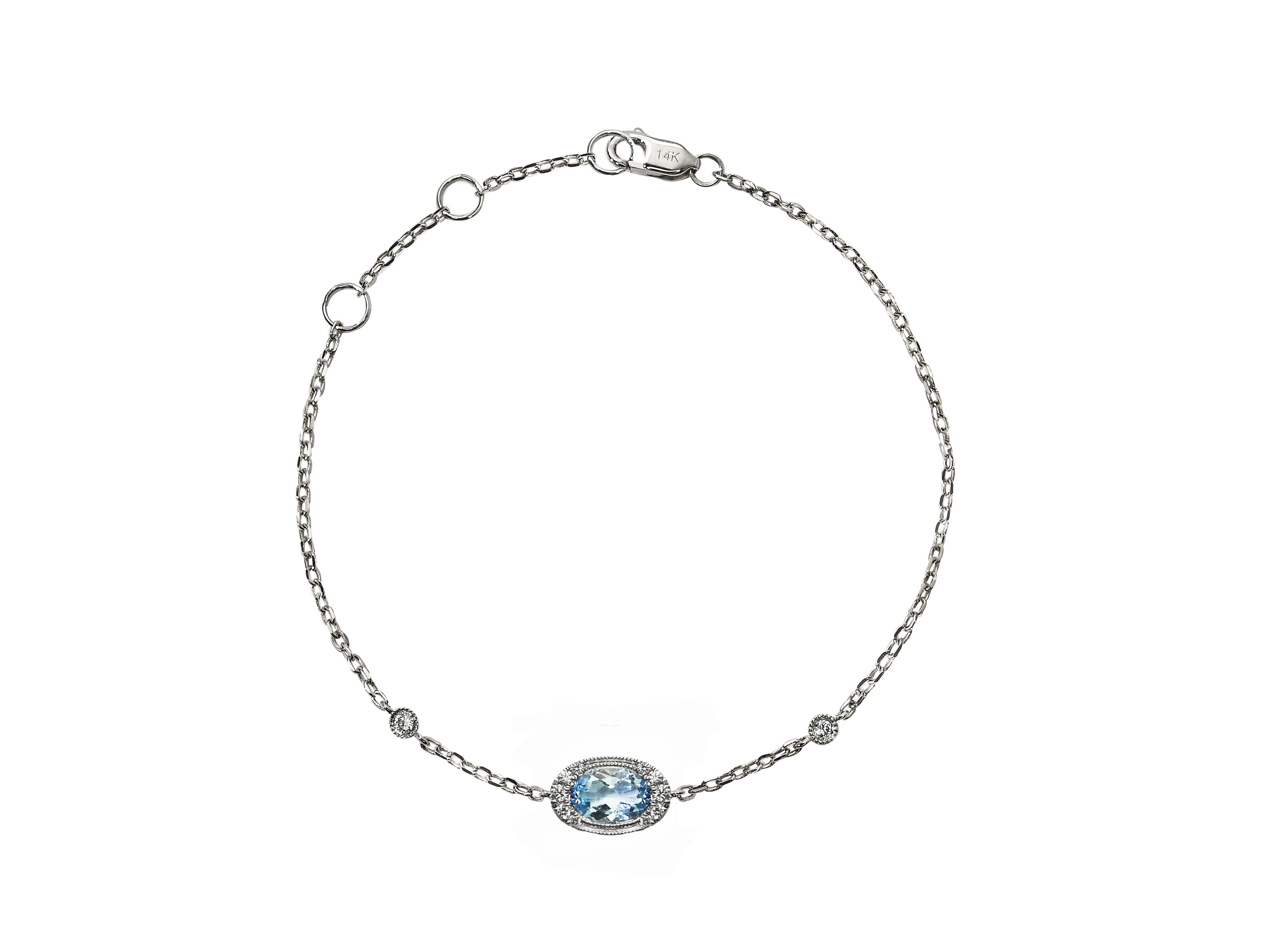 Oval Aquamarine Vintage Bracelet
