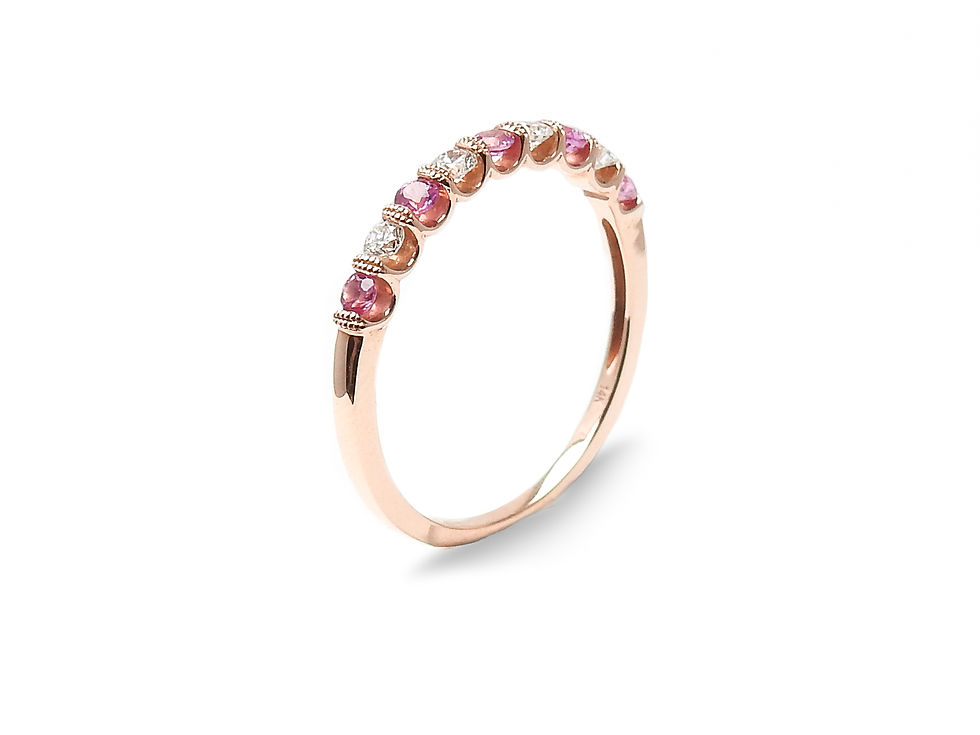 縮圖：Pink Sapphire and Diamond Ring Band