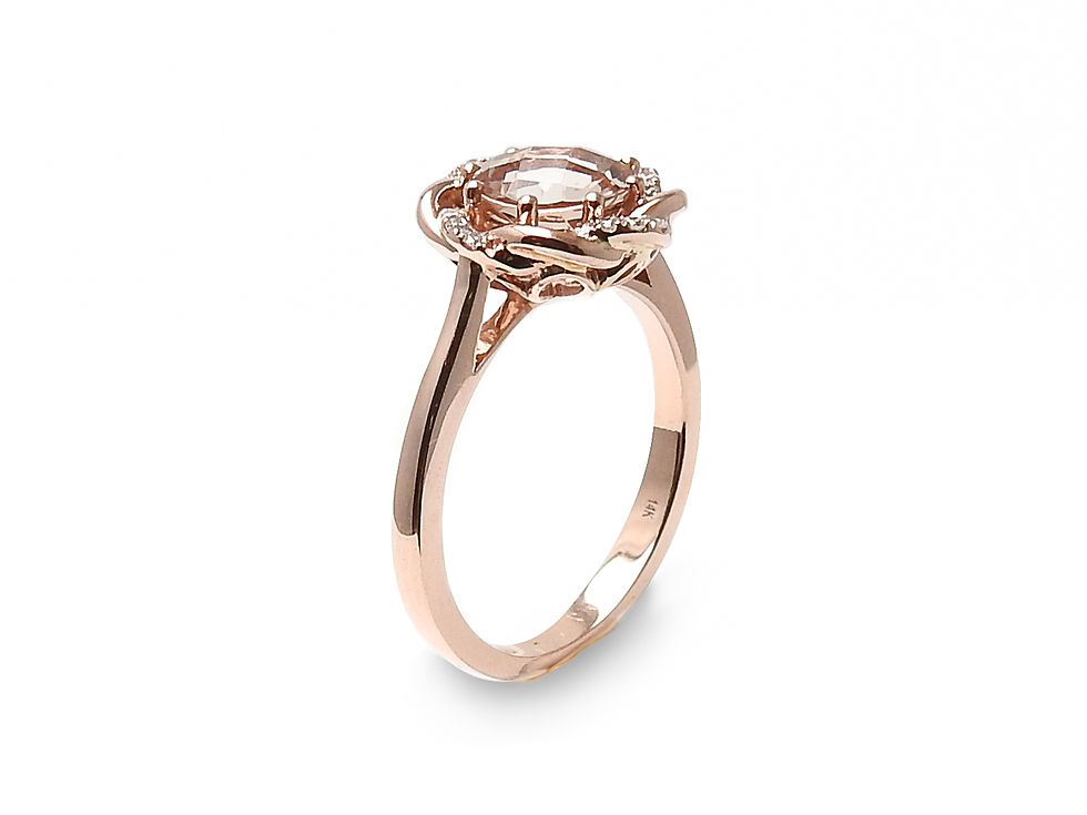 縮圖：Morganite and Diamond Floral Ring