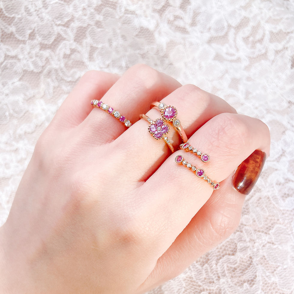 縮圖：Pink Sapphire and Diamond Ring