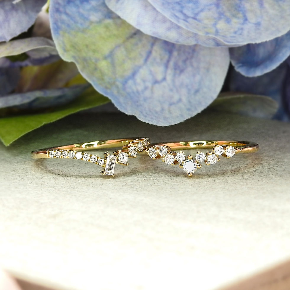 縮圖：V Shape Diamonds and Baguette Ring