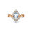 縮圖：Pear Shape Aquamarine and Cluster Diamond Ring
