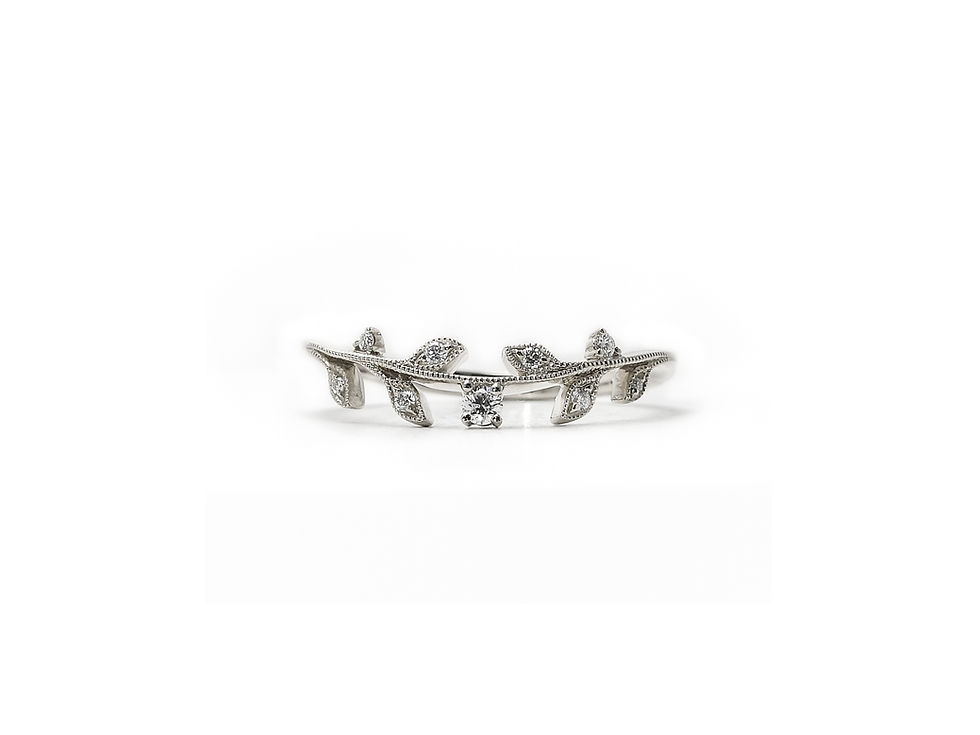 縮圖：Olive Leaves Diamond Ring