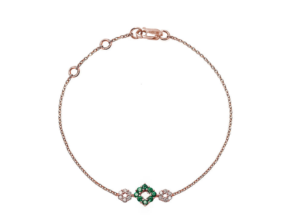 縮圖：Emerald and Diamond Chain Bracelet