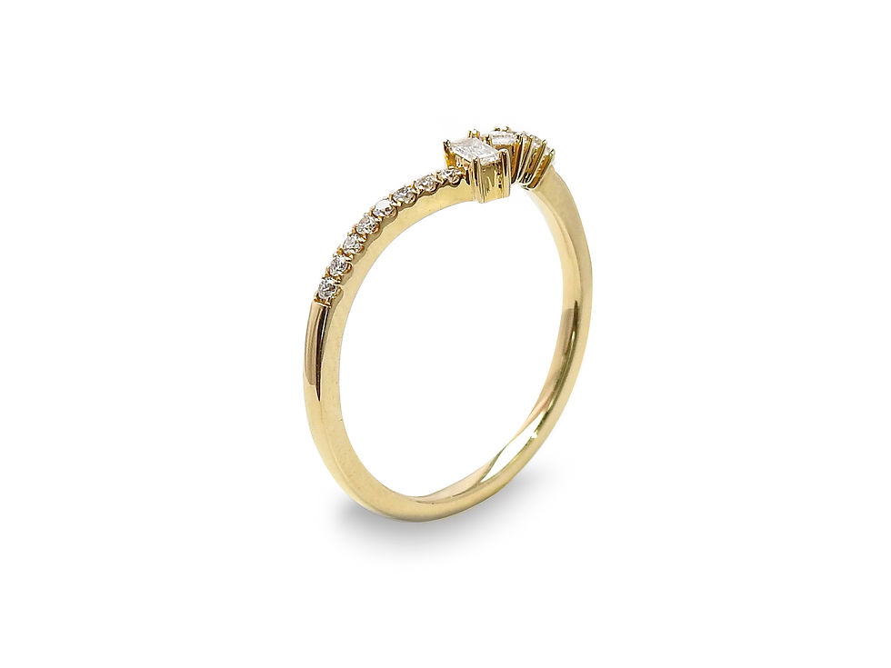 縮圖：V Shape Diamonds and Baguette Ring