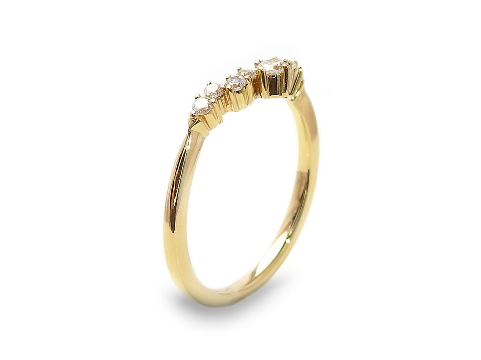 縮圖：V-Shape Cluster Diamond Ring