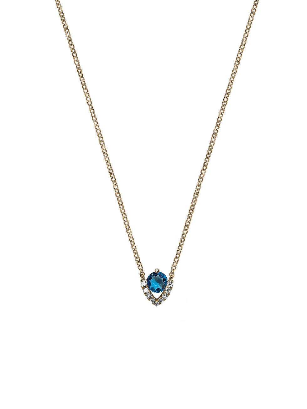 縮圖：Round London Blue Topaz Necklace- December Birthstone