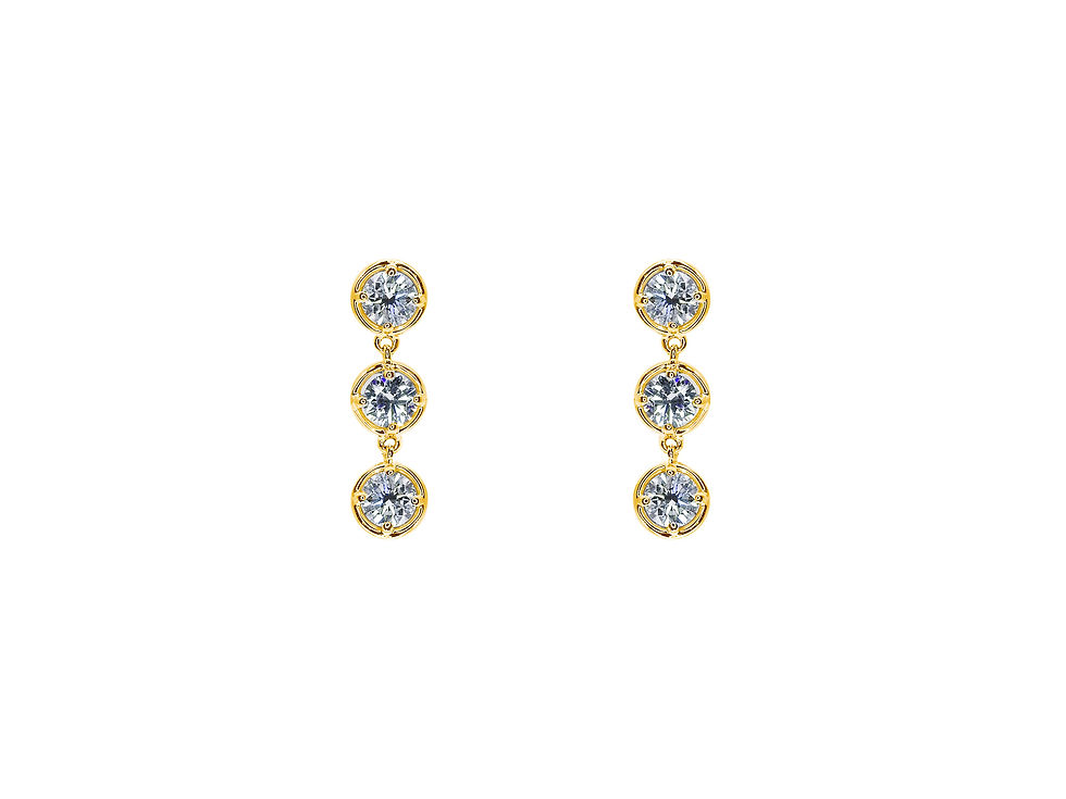 縮圖：Round Setting Drop Earrings with Lab Grown Diamonds