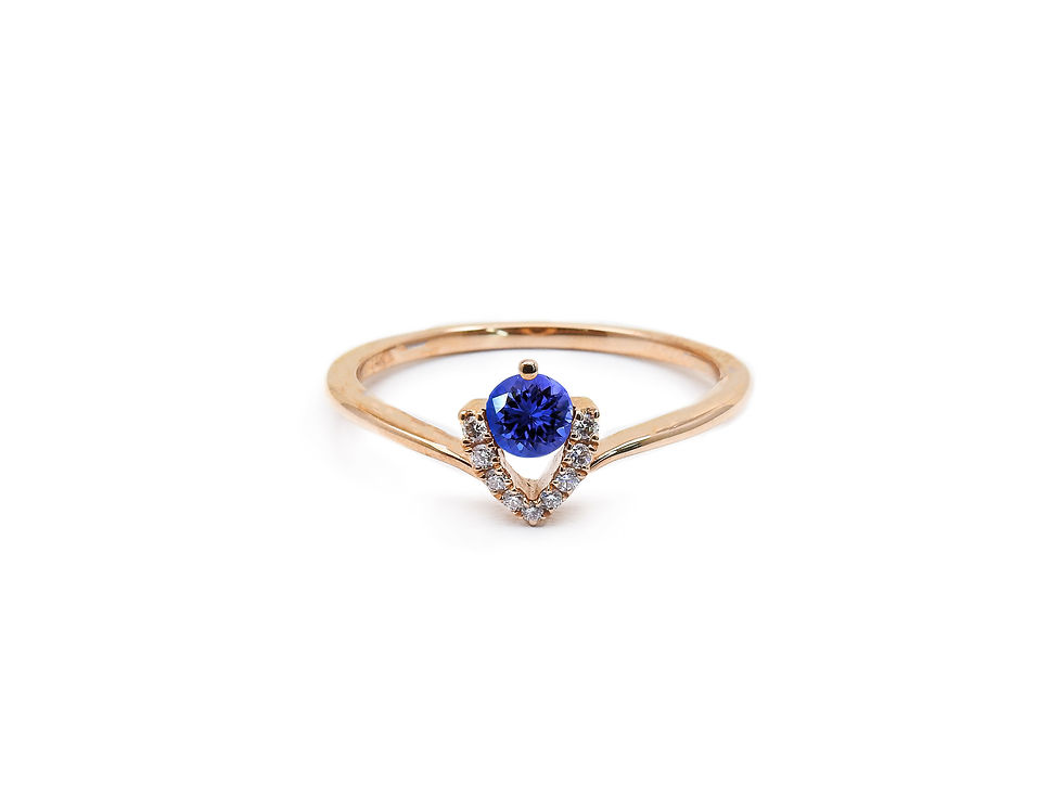 縮圖：Round Tanzanite Birthstone Ring