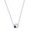縮圖：Round Blue Topaz and Circle Diamond Chain Necklace