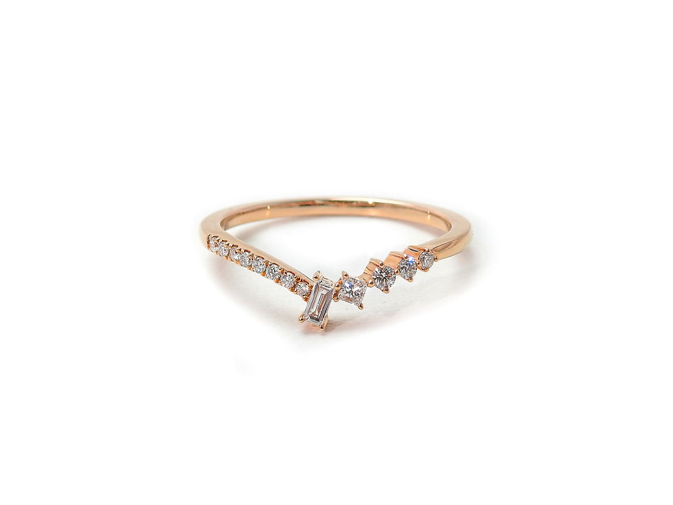 縮圖：V Shape Diamonds and Baguette Ring