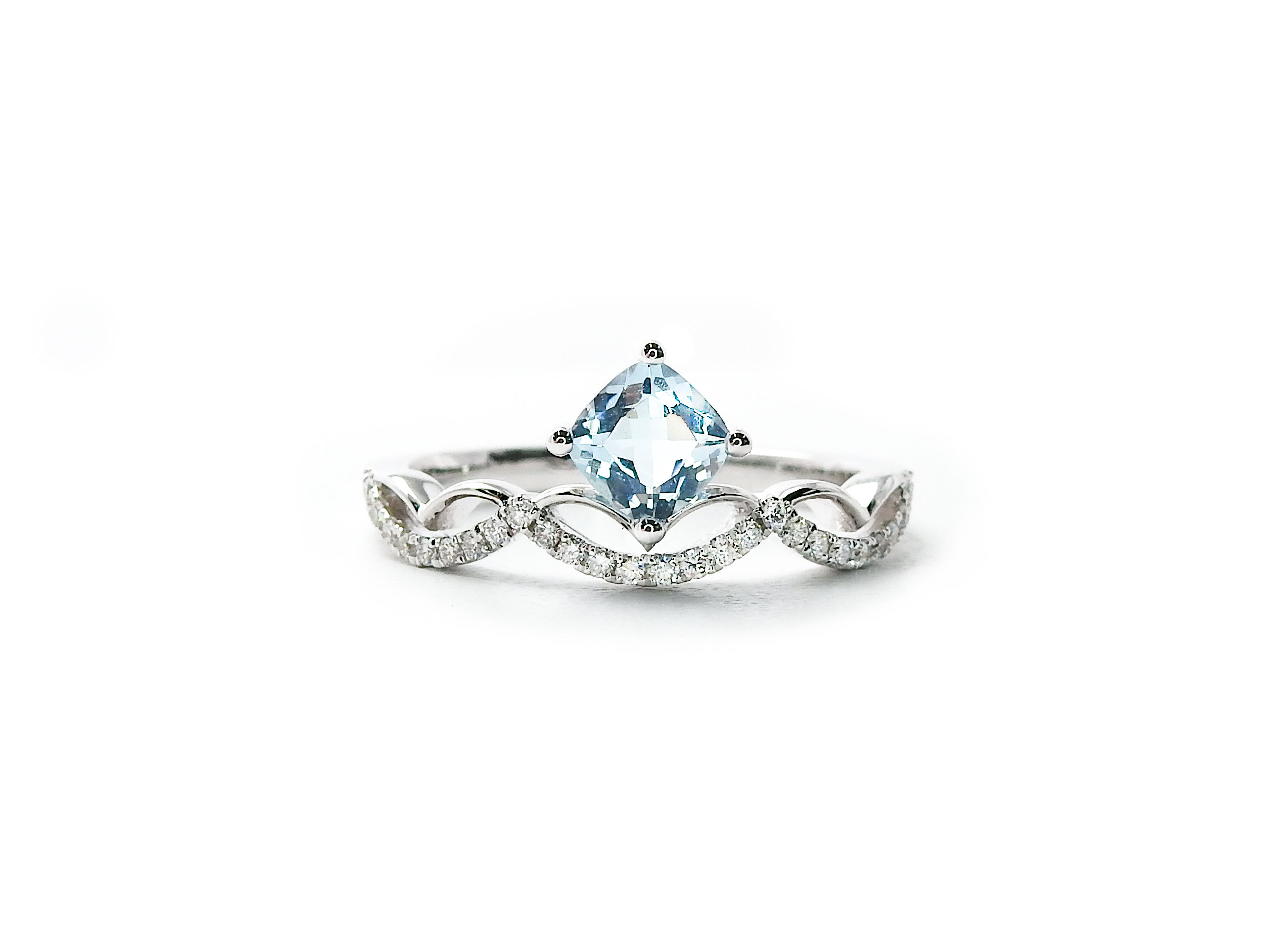 Sky Blue Topaz and Diamond Ring