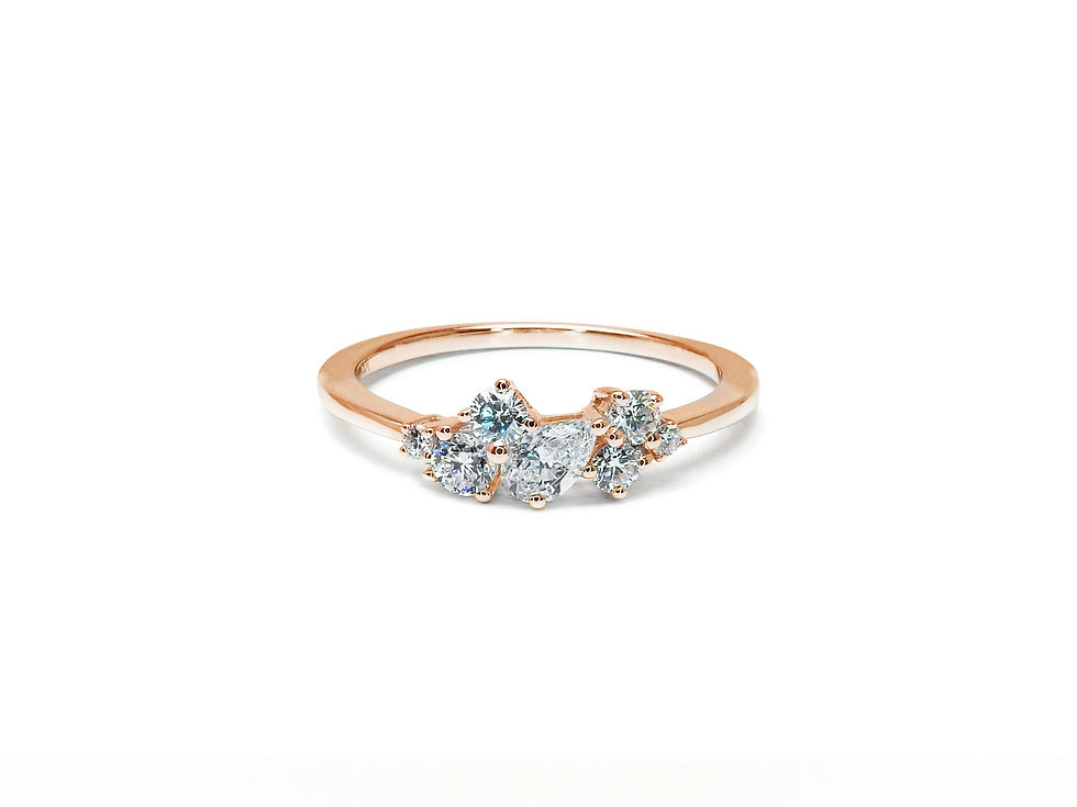 縮圖：Pear Shape Lab Grown Diamond Cluster Ring
