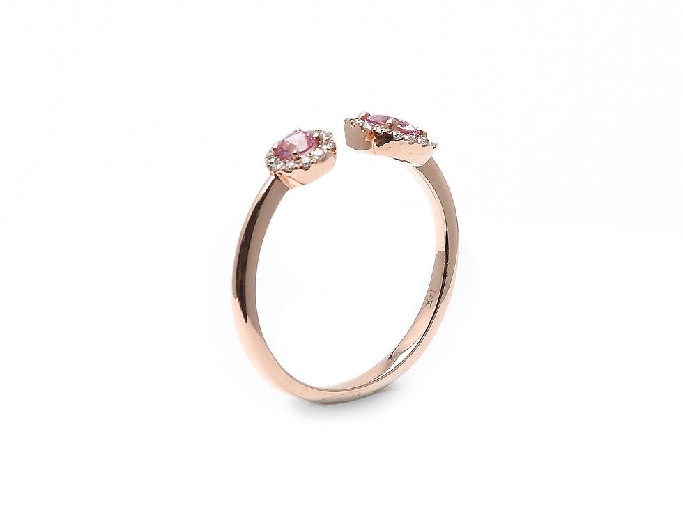 縮圖：Pink Sapphire and Diamond Open Ring