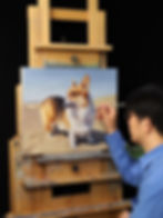 Commemorative pet portrait in classic fine art style