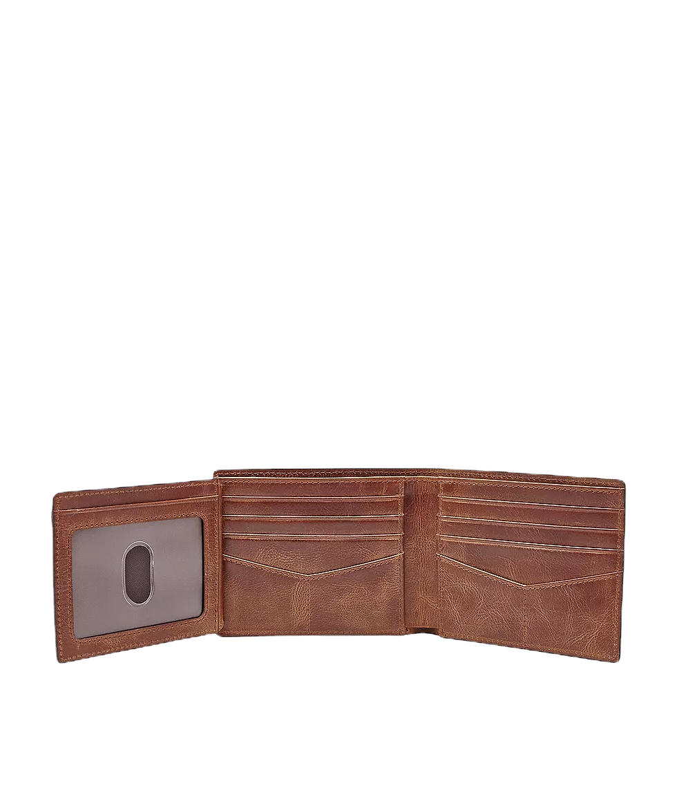 Thumbnail: Fossil Derrick Bifold Wallet With Flip ID - Brown