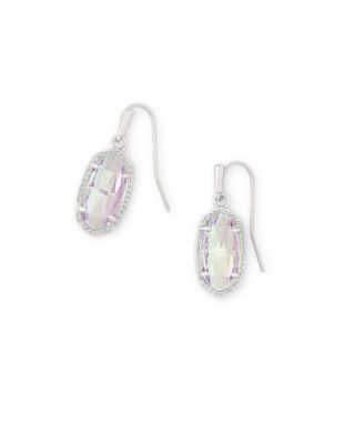 Lee Drop Earrings With Rhodium Dichroic Glass