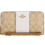 Thumbnail: Coach Light Khaki Long Zip Around Wallet In Signature Canvas With Stripe