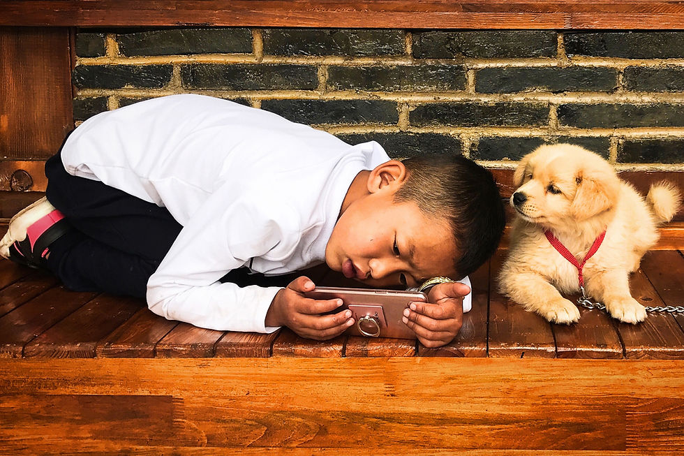 Child and Puppy