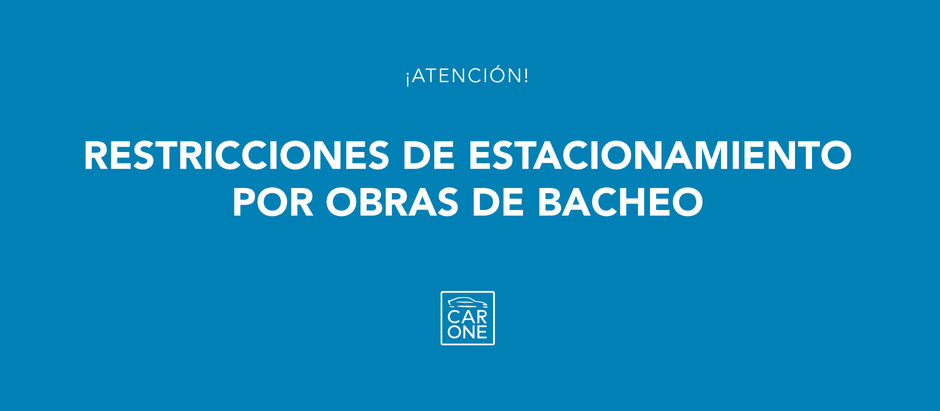 ¡ATENCIÓN! Restricción de estacionamiento por obras de bacheo. 