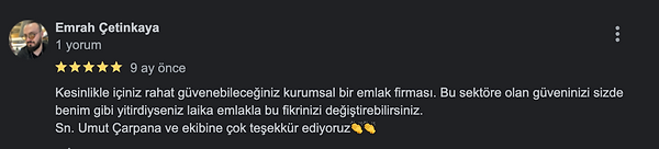 Müşteri yorumları