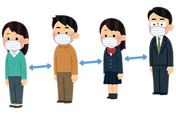 gyouretsu_social_distance_hanareru_mask.