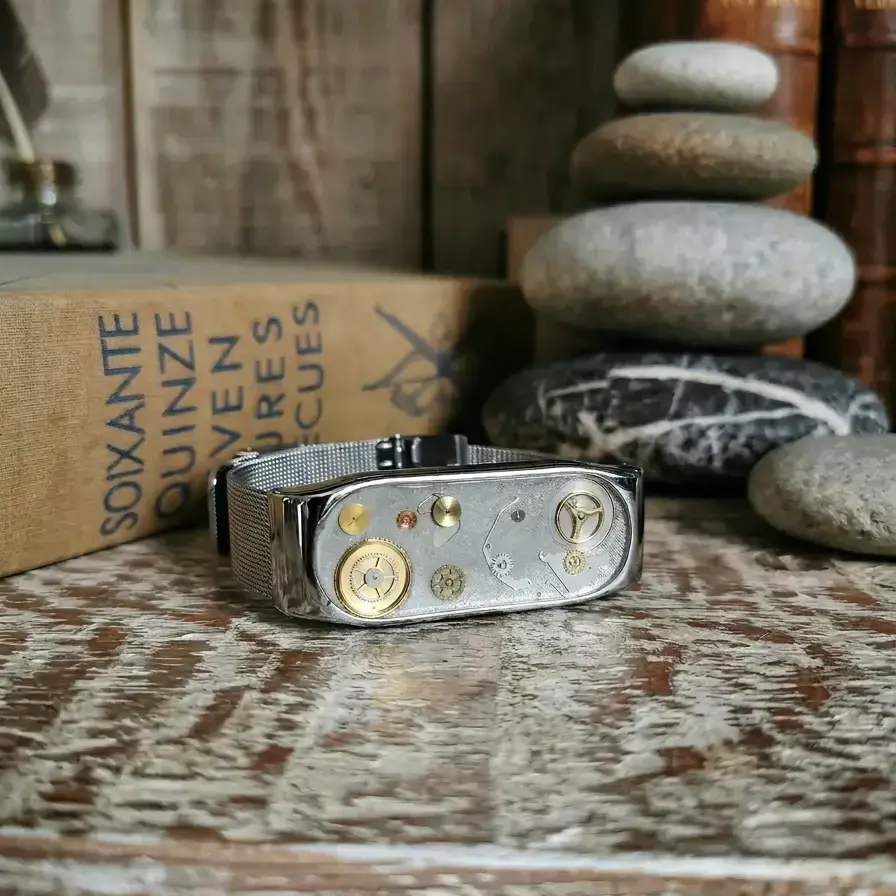 Thumbnail: Concrete and gears man bracelet