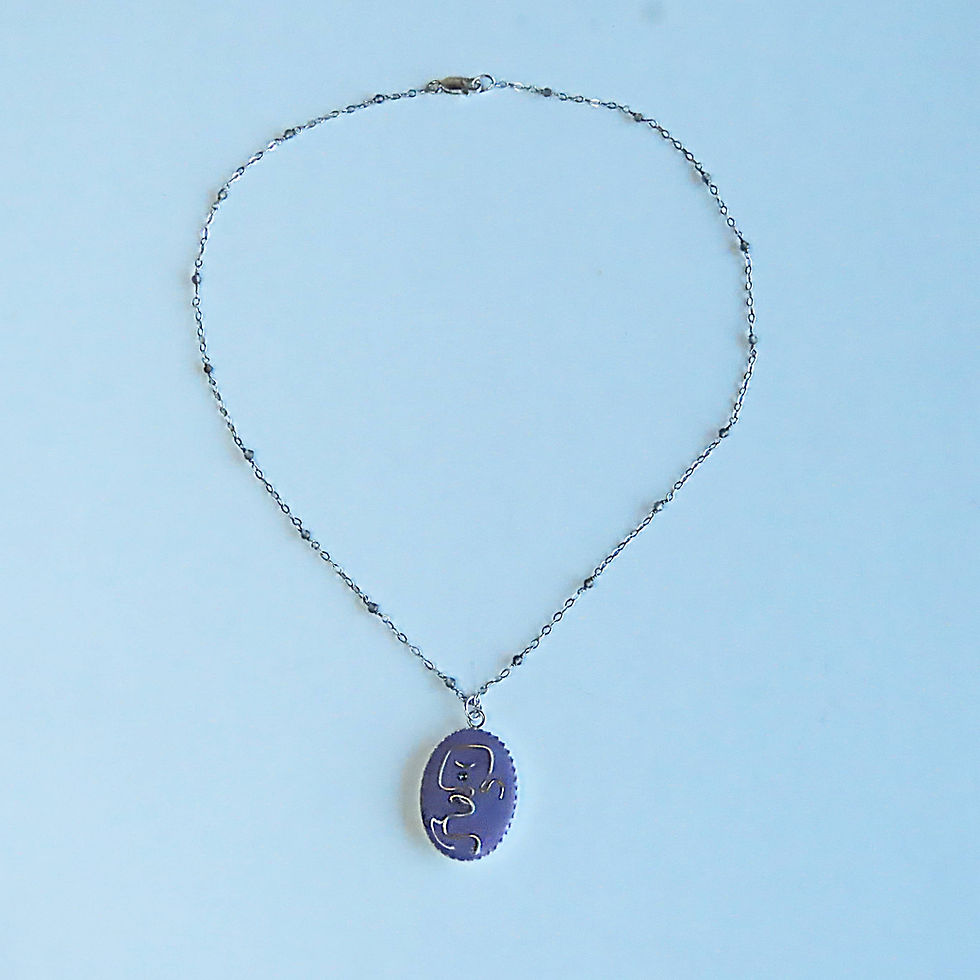 Thumbnail: Collier artisanal Mood portrait en fil d'argent