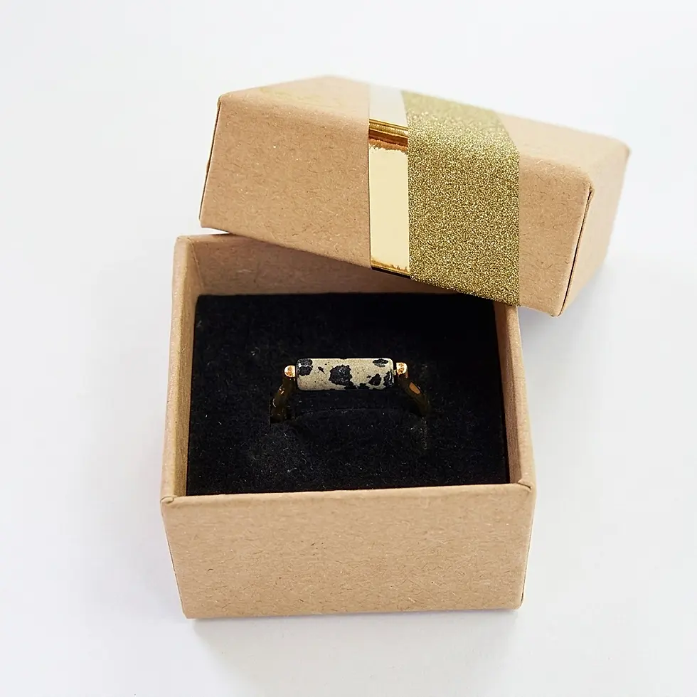 Thumbnail: Bague fine artisanale pierres naturelles