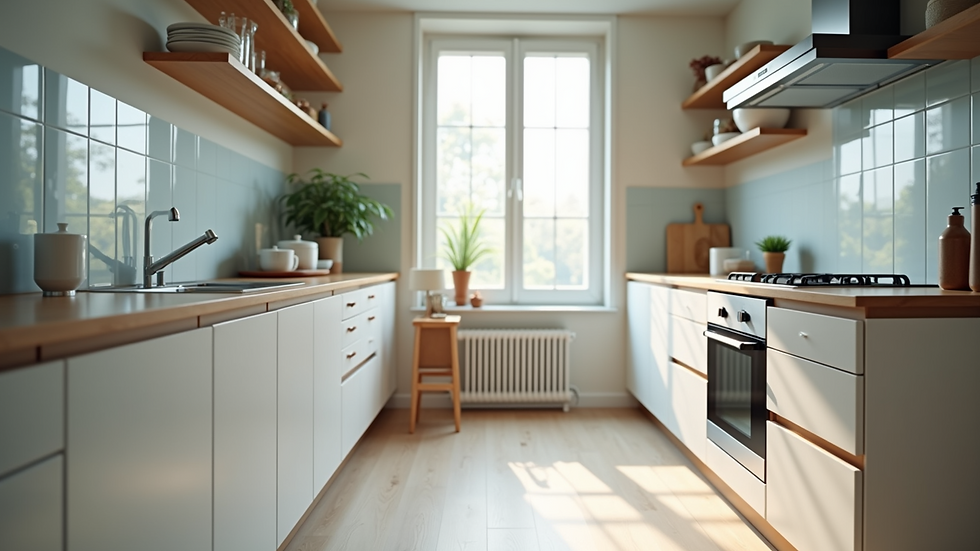 Eye-level view of a clean kitchen with no visible clutter