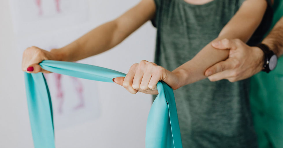 Shoulder strengthening exercise with band