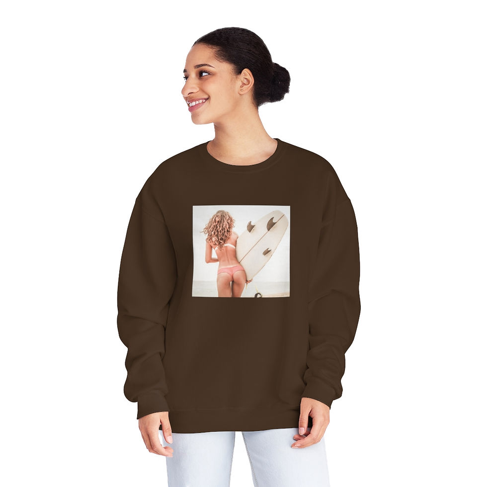 Flamingo Street Wear Lady Surfer Crewneck Sweatshirt