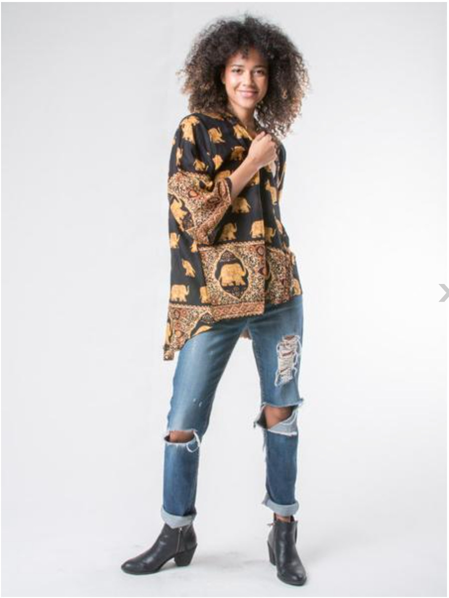 Mona Elephant Kimono Cardigan