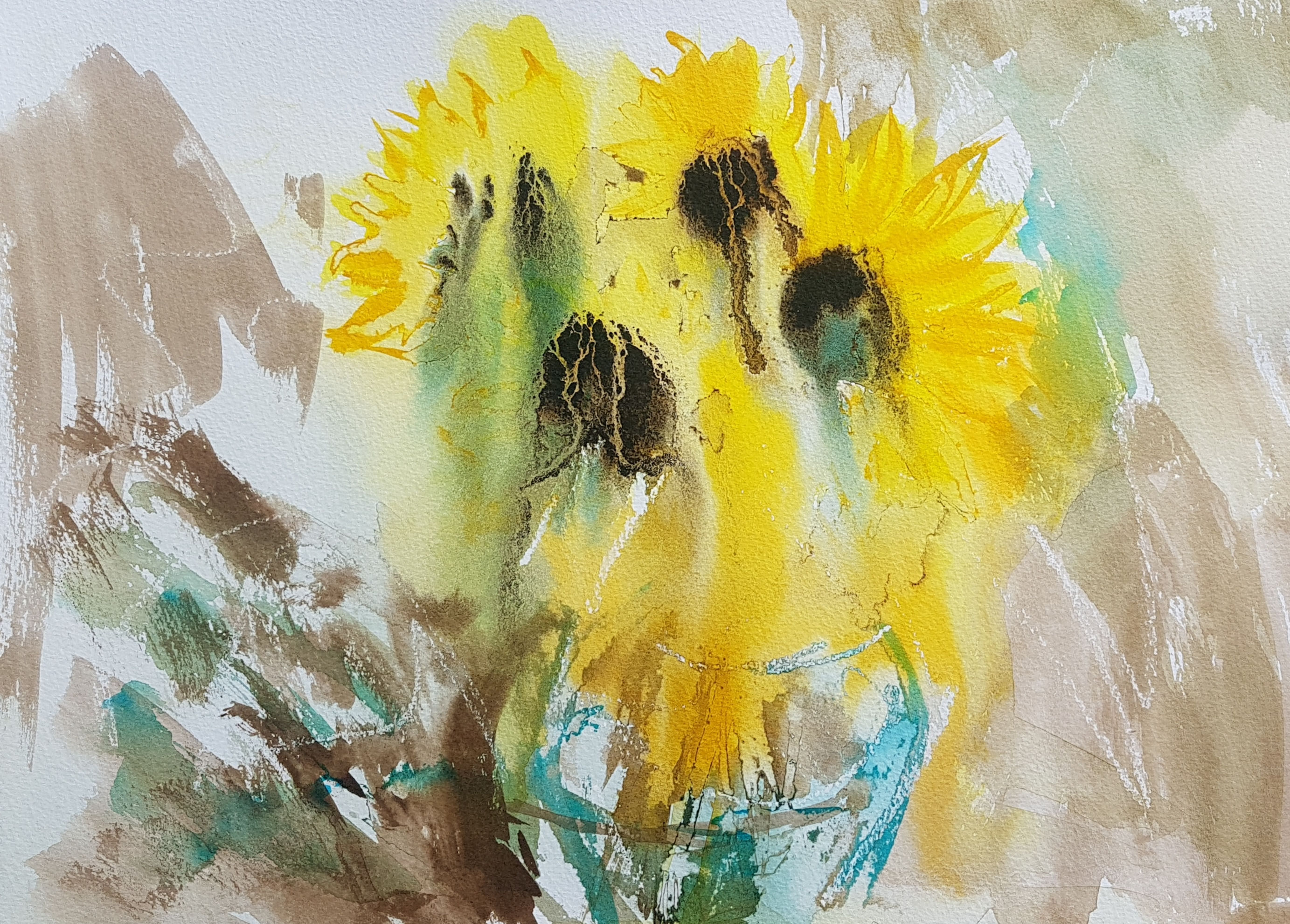 Sunflowers in the vase