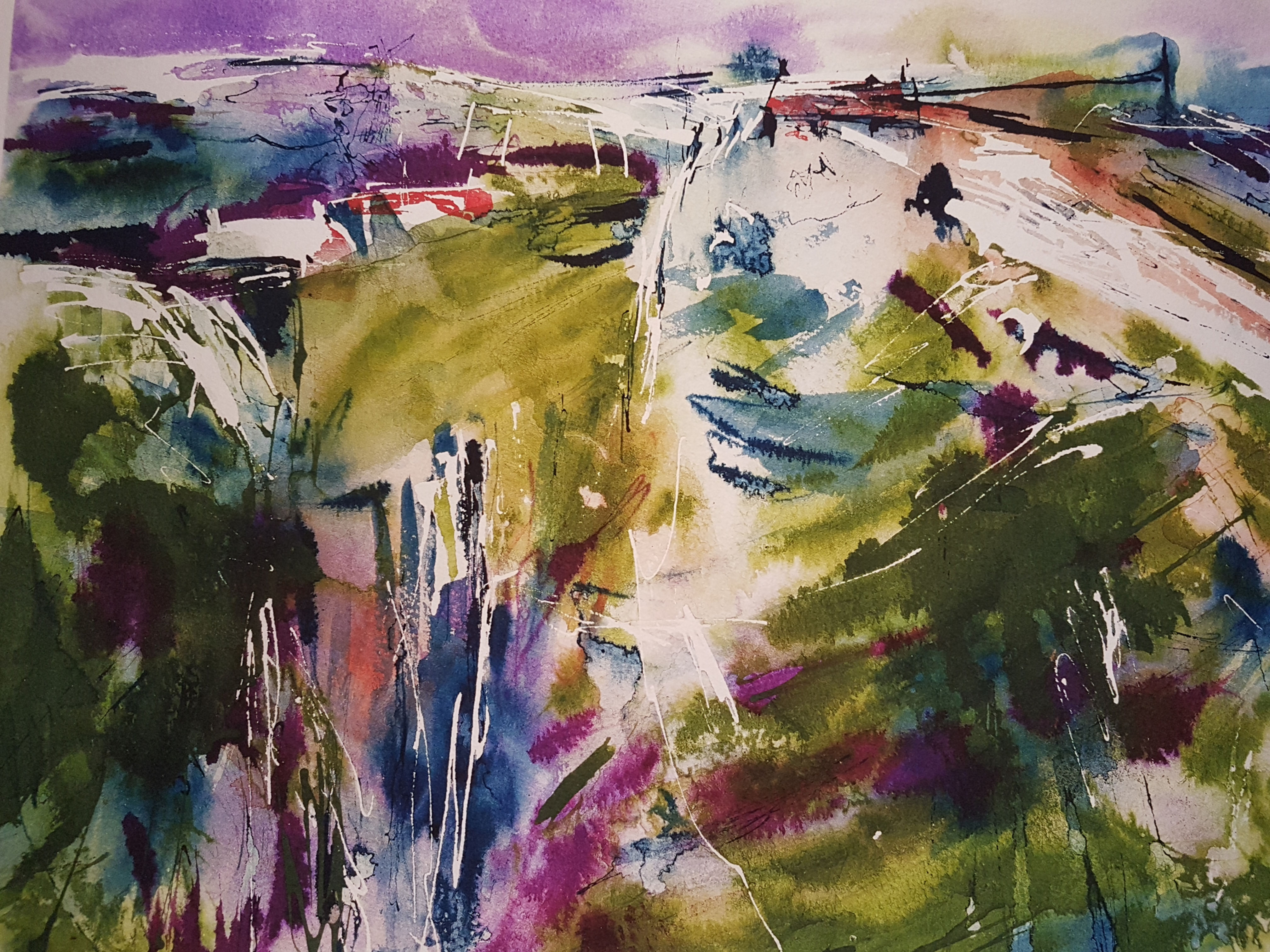 Green and purple meadow - print 