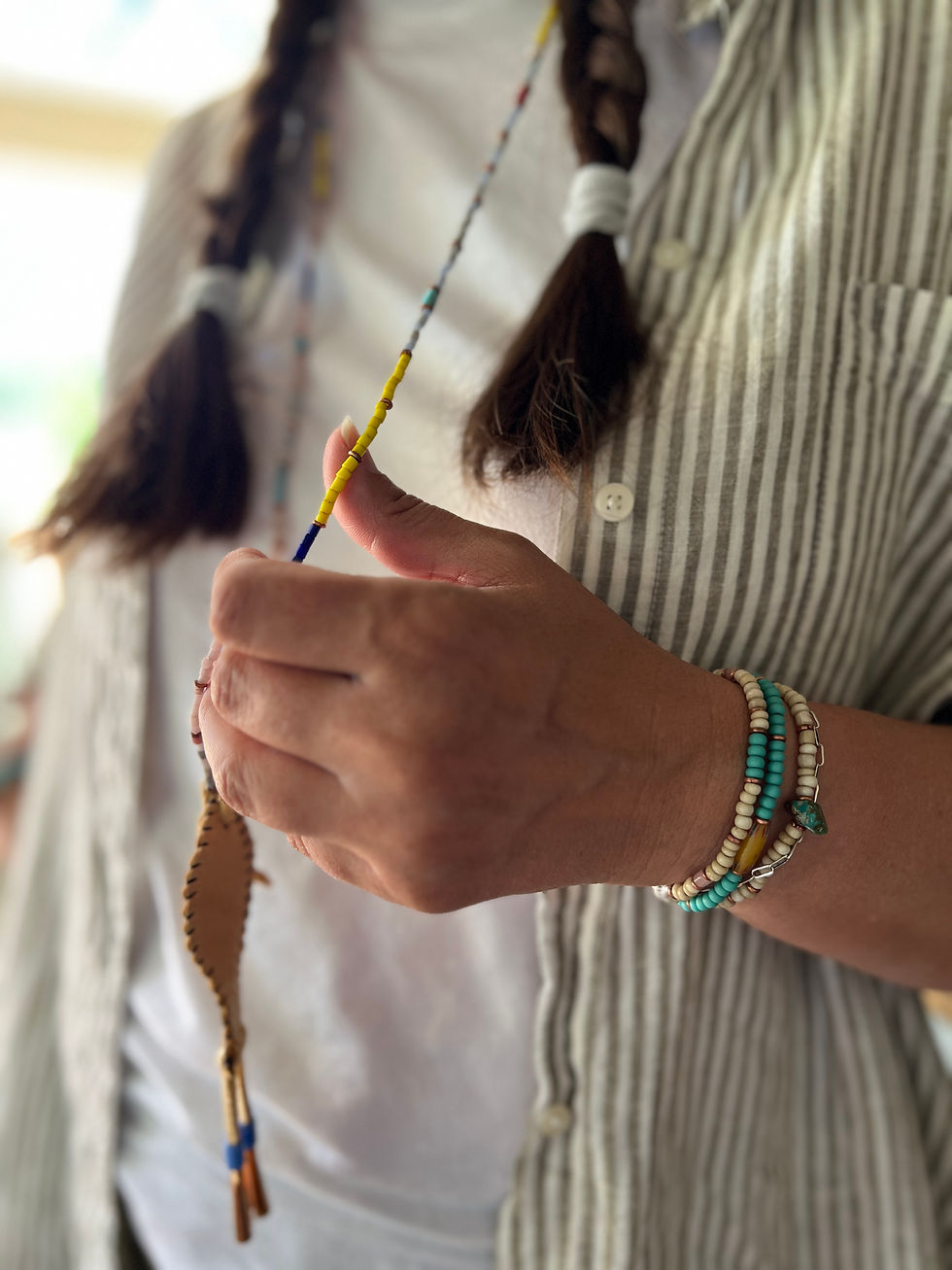 Thumbnail: Vintage Trade Trio Stackers / Turquoise  