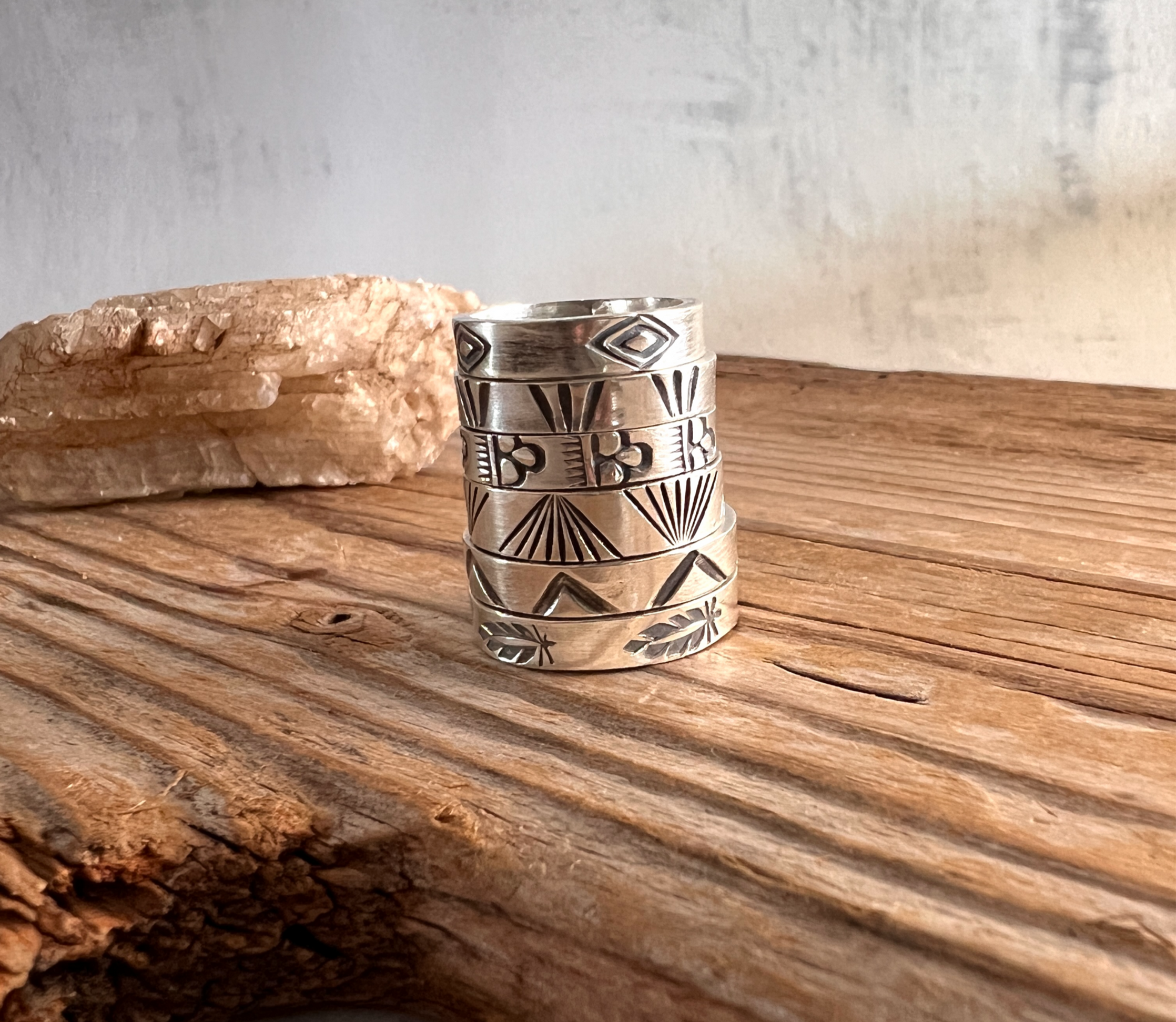 Sterling Stamped Rings