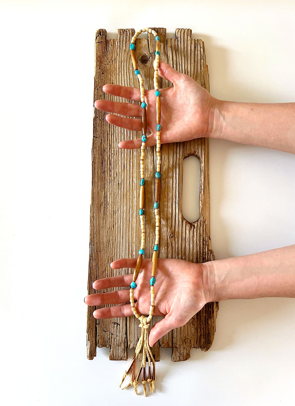 Thumbnail: Osage Bone Necklace / Kingman Nugget