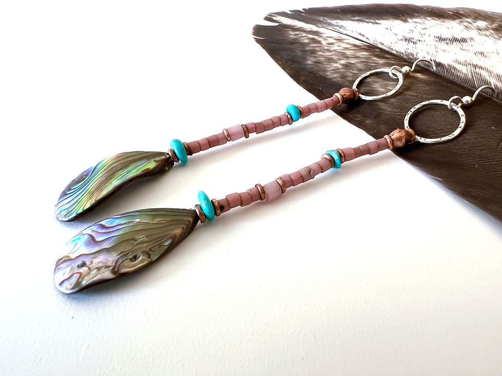 Thumbnail: Paddle Earrings / Pink Abalone