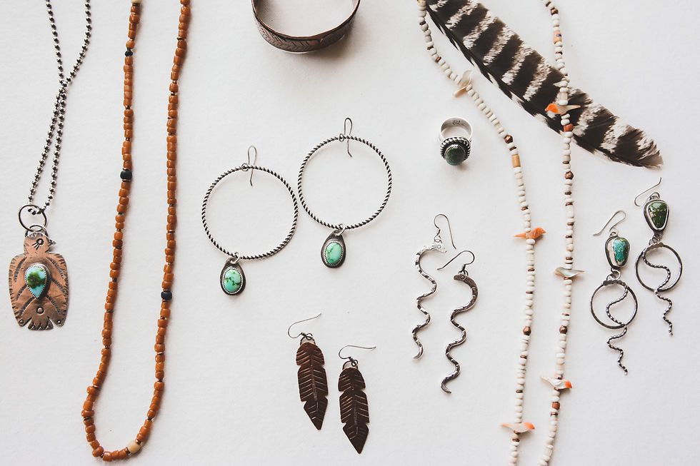Thumbnail: vintage bird fetish necklace
