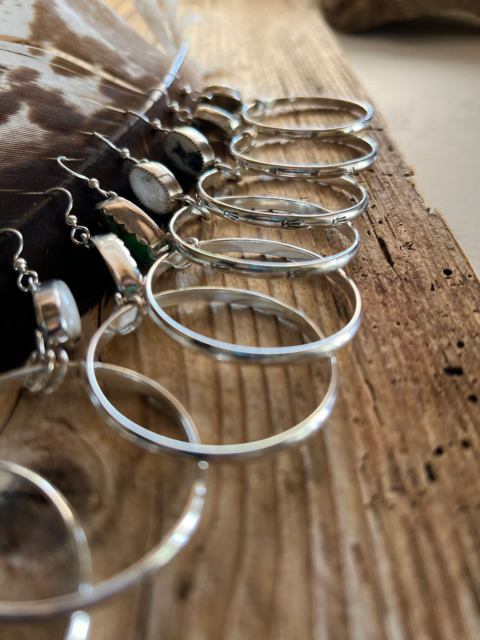 Thumbnail: Sonoran Gold Stamped Hoops