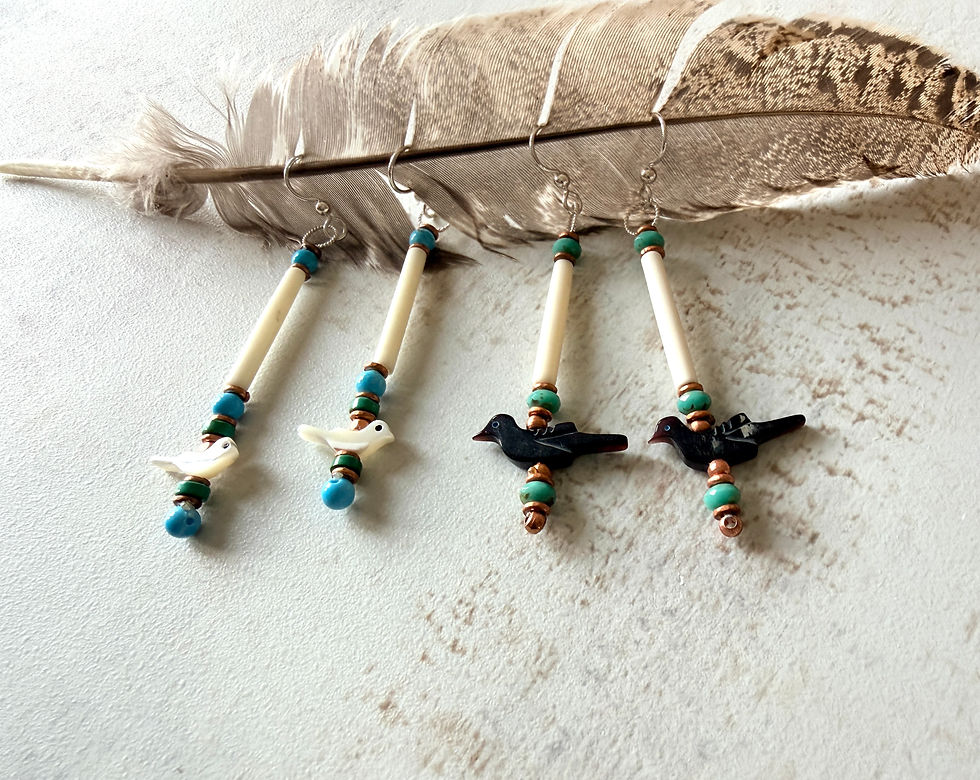 Thumbnail: Bird Song Earring / Brown Shell