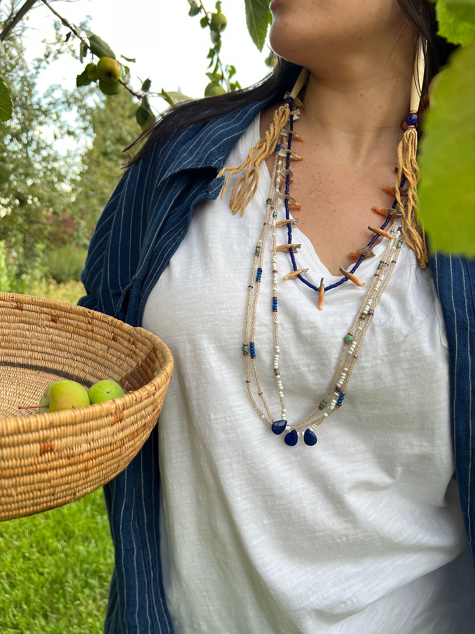Thumbnail: Three Sisters / Long Vintage Trade Necklace