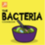 "The Bacteria Cookbook" artwork. Cartoon bacteria in a bowl with a whisk.