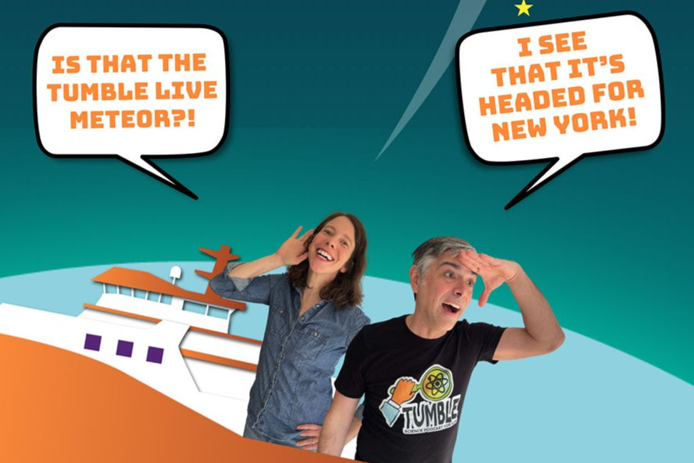 Families and kids attending Tumble Live: Sonic Saturday – Sounds of Space, a free science and music event at Lincoln Center