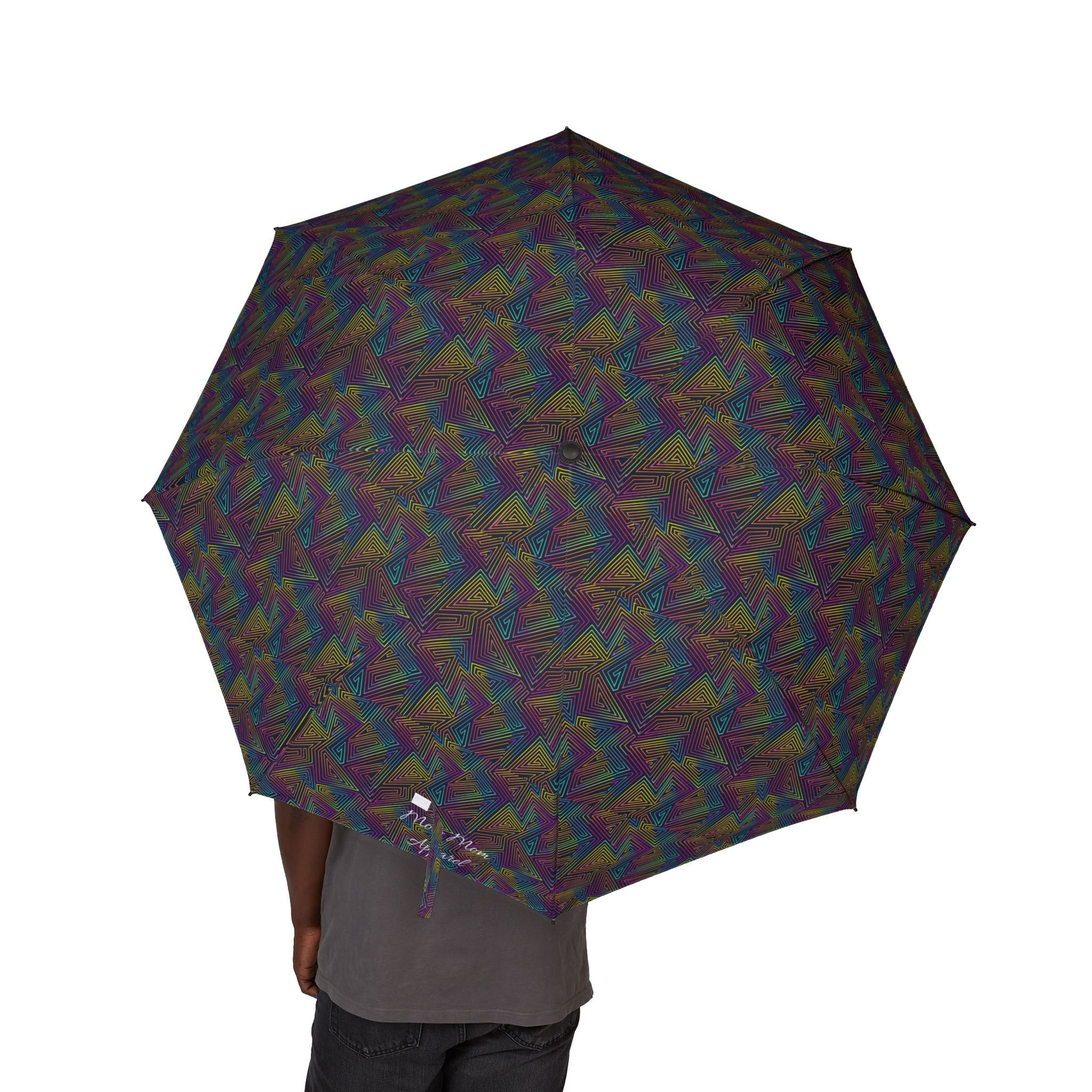 48" Foldable Umbrella - Rainbow Geometric Triangle