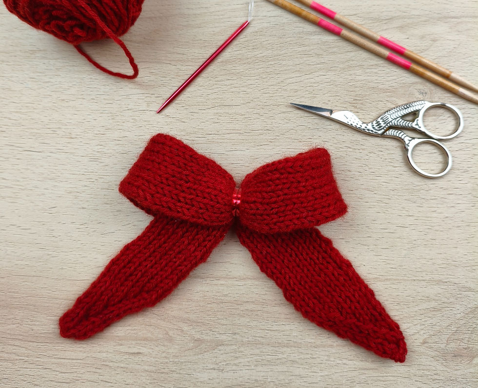 Receita - Laço de Natal em tricô