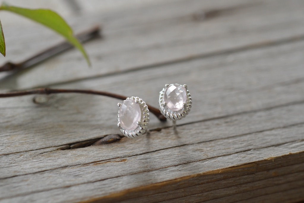 Ohrstecker Rosenquarz 